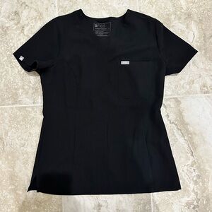 FIGS Women's Black V-Neck Scrub Top